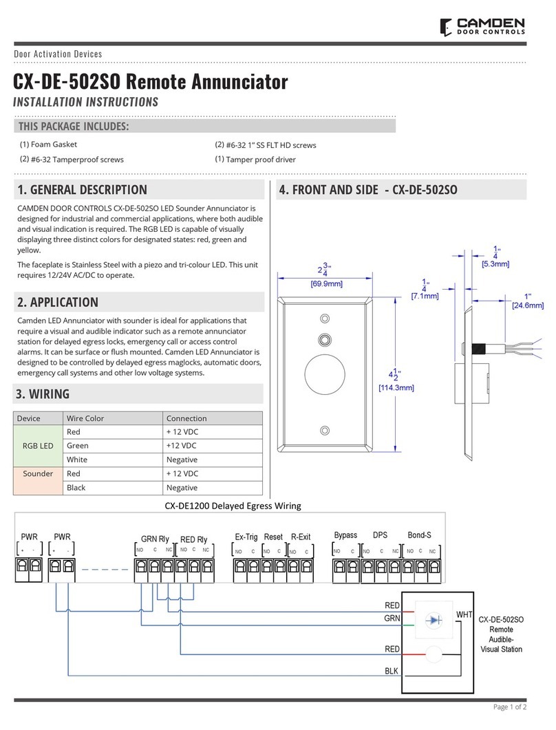 CAMDEN CX-DE-502SO installation instructions