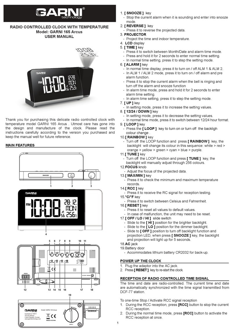 GARNI Arcus 165 User manual