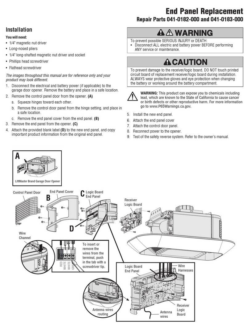 Chamberlain 041-0182-000 User manual Chamberlain 041-0182-000 User manual