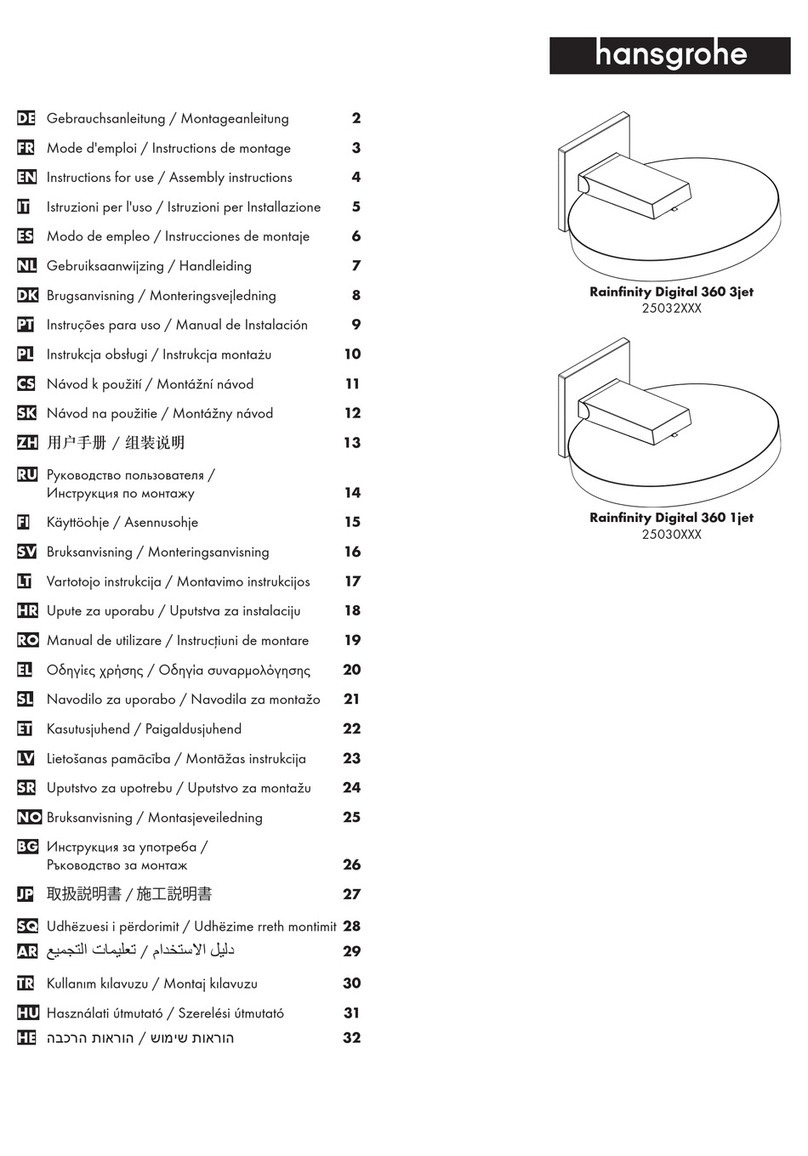 Hans Grohe Rainfinity Digital 360 3jet 25032 Series User manual Hans Grohe Rainfinity Digital 360 3jet 25032 Series User manual