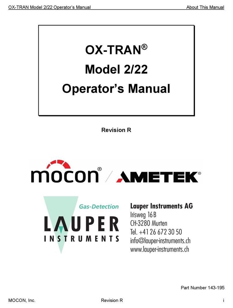 Lauper Instruments Mocon Ametek OX-TRAN 2/22 Operator's manual