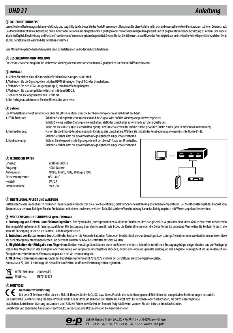 e+p UHD 21 manual