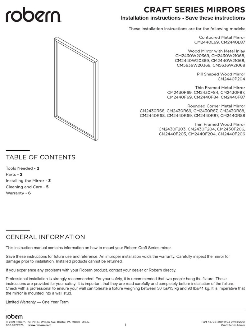 Robern CRAFT Series User manual
