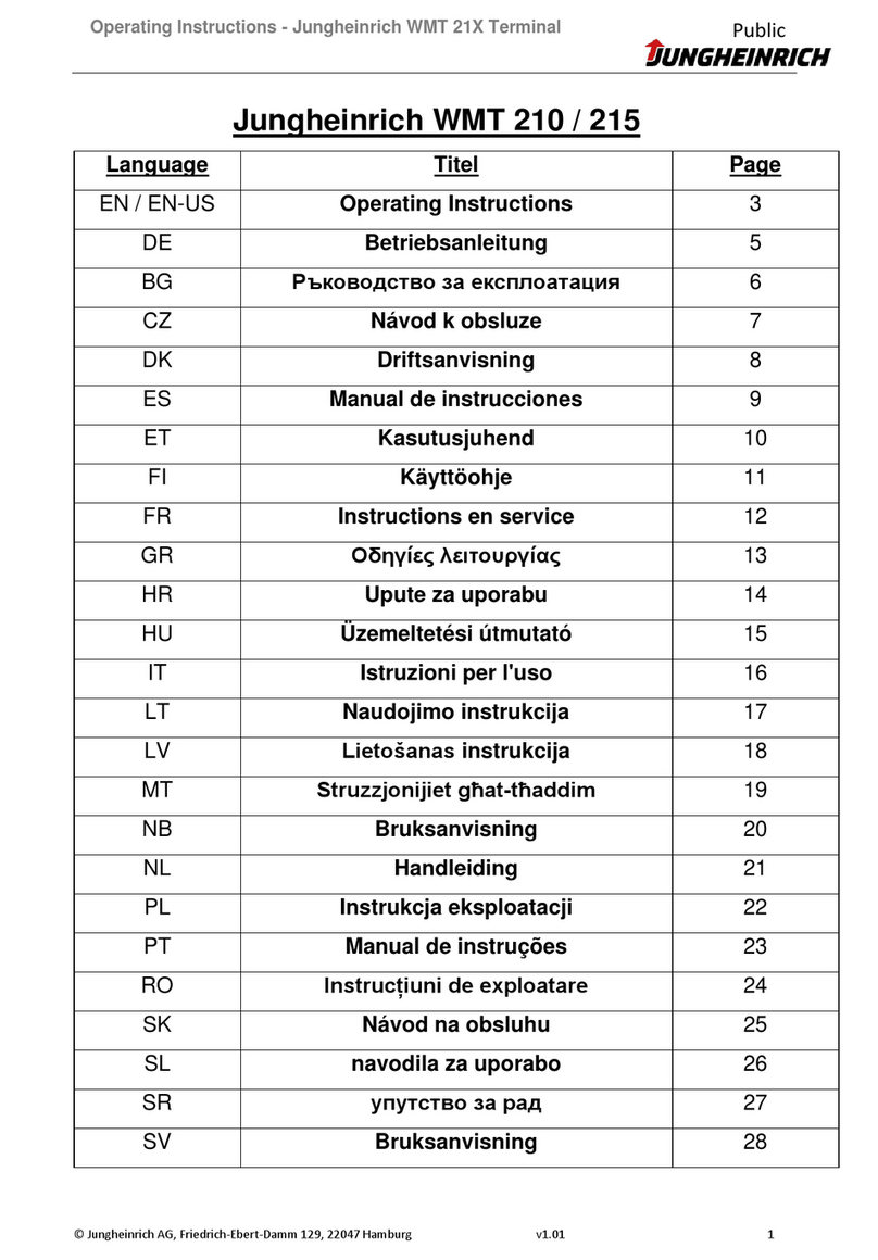 Jungheinrich WMT 21 Series operating instructions Jungheinrich WMT 21 Series operating instructions