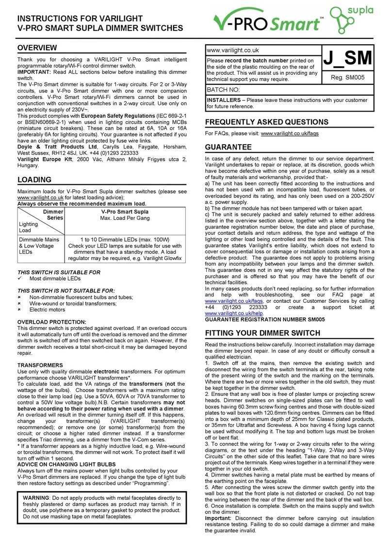 Varilight V-PRO SMART SUPLA instructions