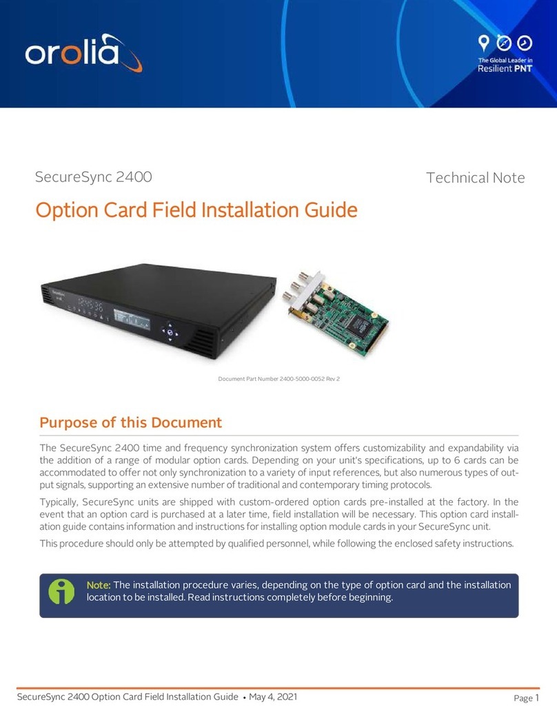 Orolia SecureSync 2400 User manual