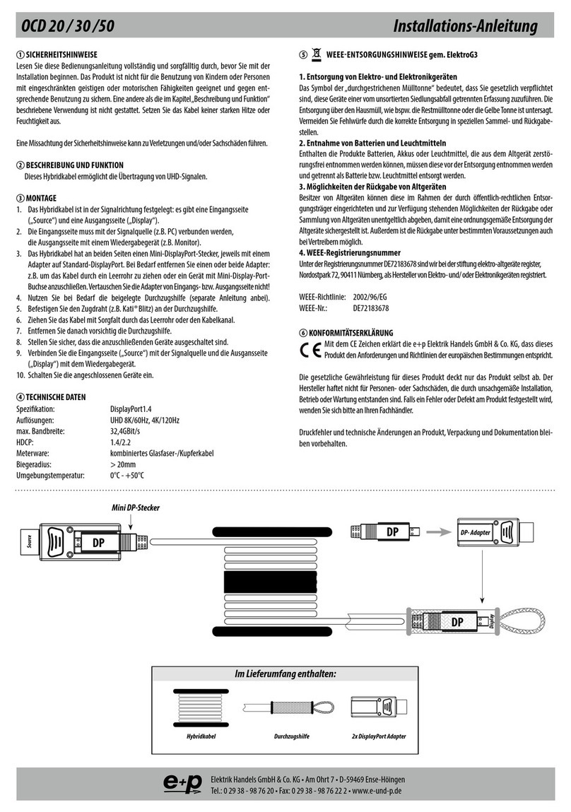 e+p OCD 20 User manual