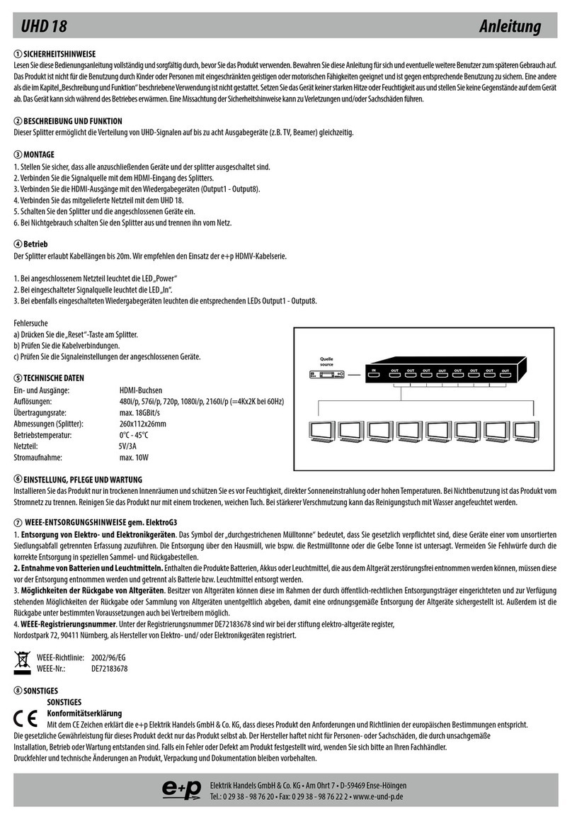 e+p UHD 18 manual