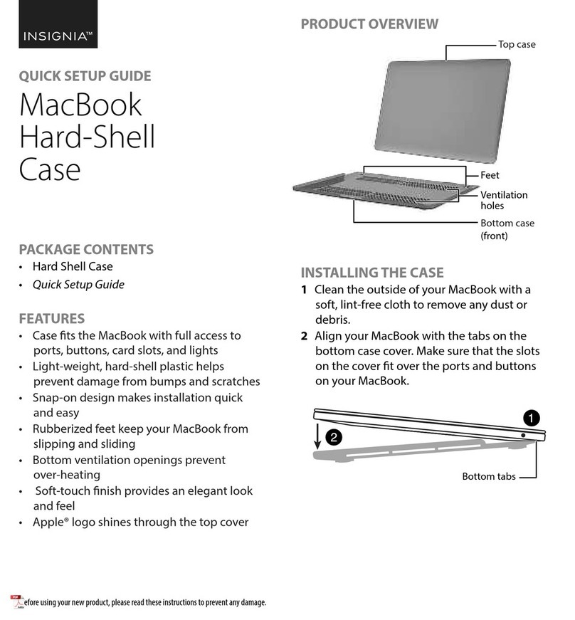 Insignia MacBook Hard-Shell Quick setup guide