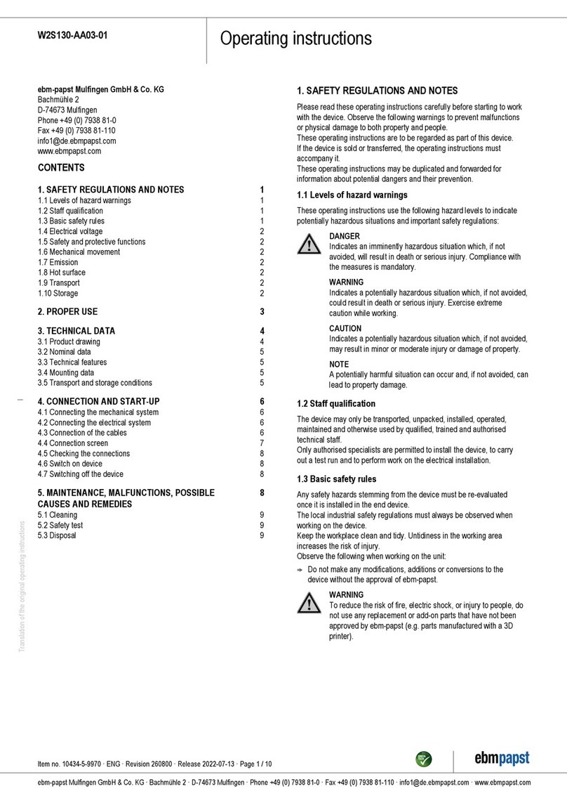 Ebmpapst W2S130-AA03-01 operating instructions