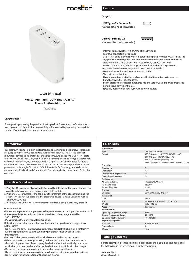 Rocstor Premium 100W Smart USB-C User manual