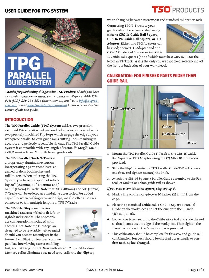 TSO Products TPG PARALLEL GUIDE SYSTEM user guide