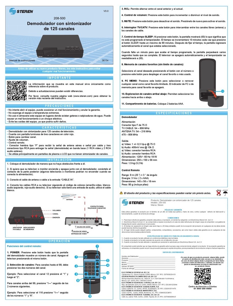 Steren 208-500 instruction manual