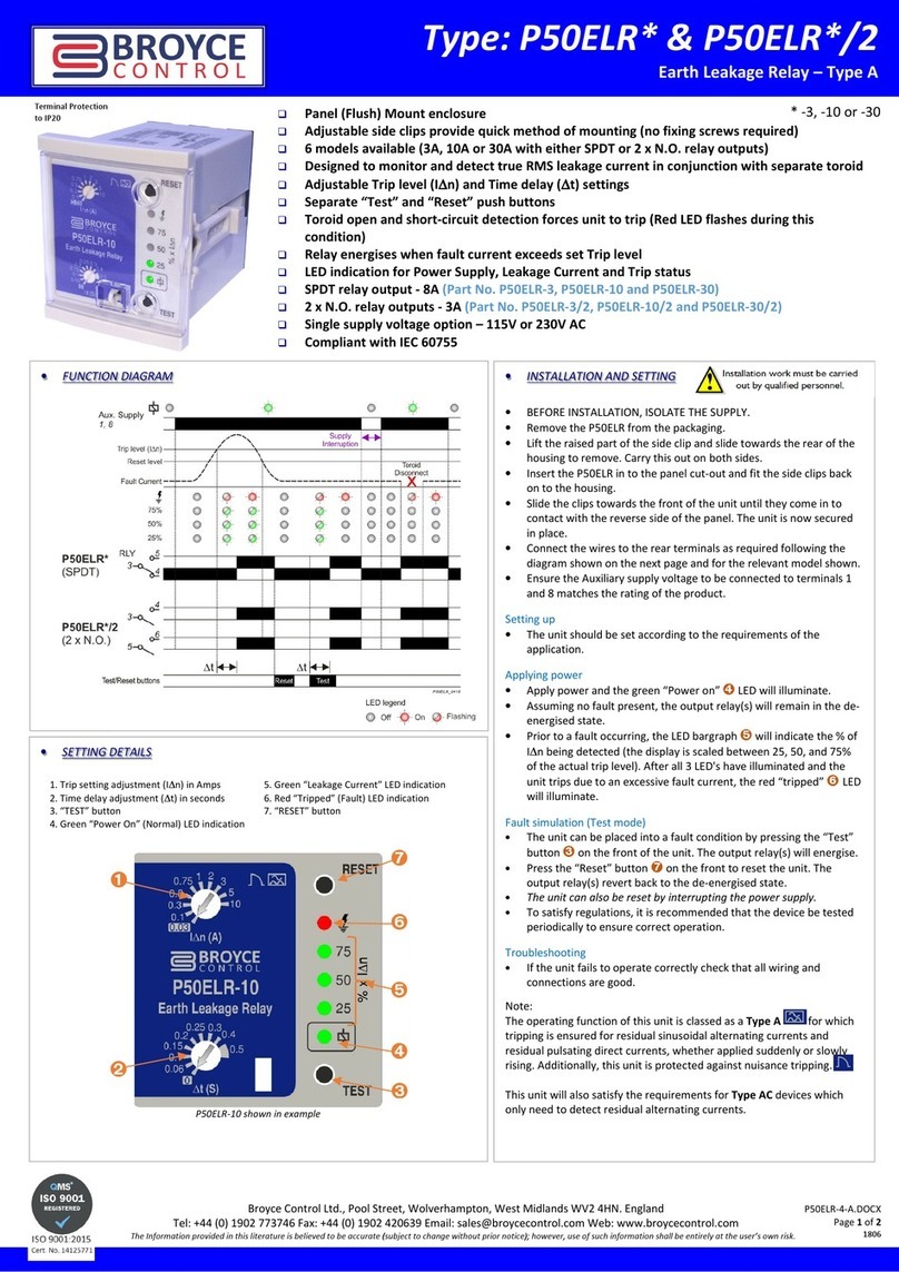 Broyce Control P50ELR Series User manual
