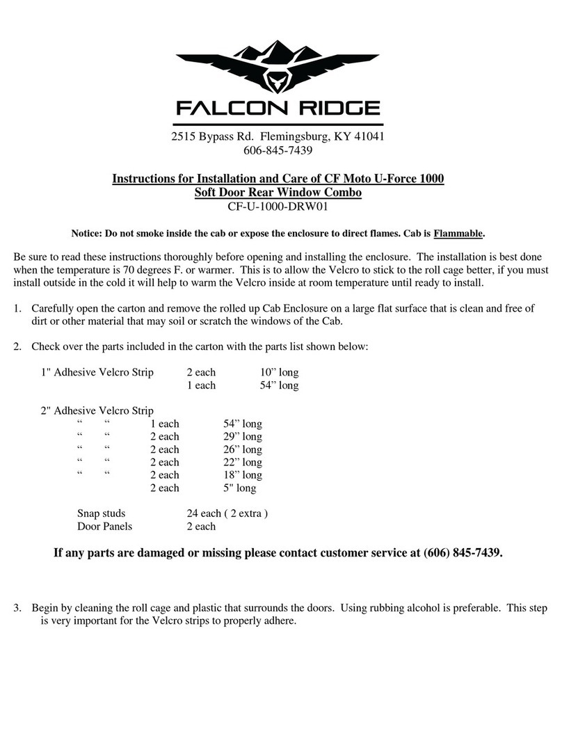 FALCON RIDGE CF Moto U-Force 1000 Installation manual