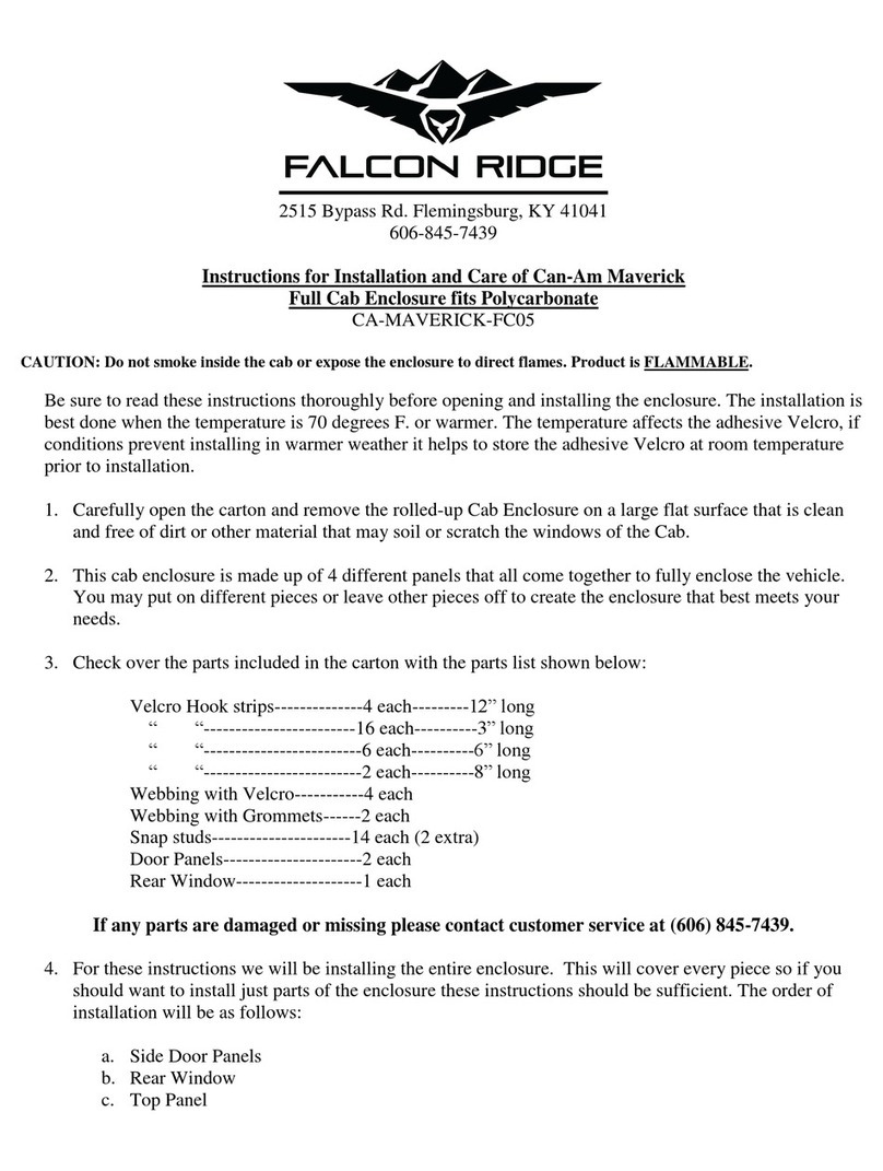 FALCON RIDGE Can-Am Maverick Installation manual FALCON RIDGE Can-Am Maverick Installation manual