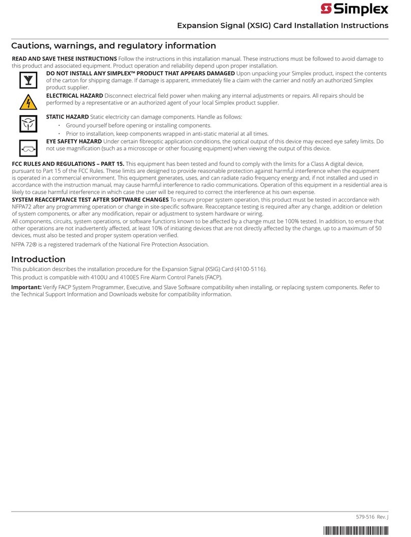 Simplex XSIG User manual