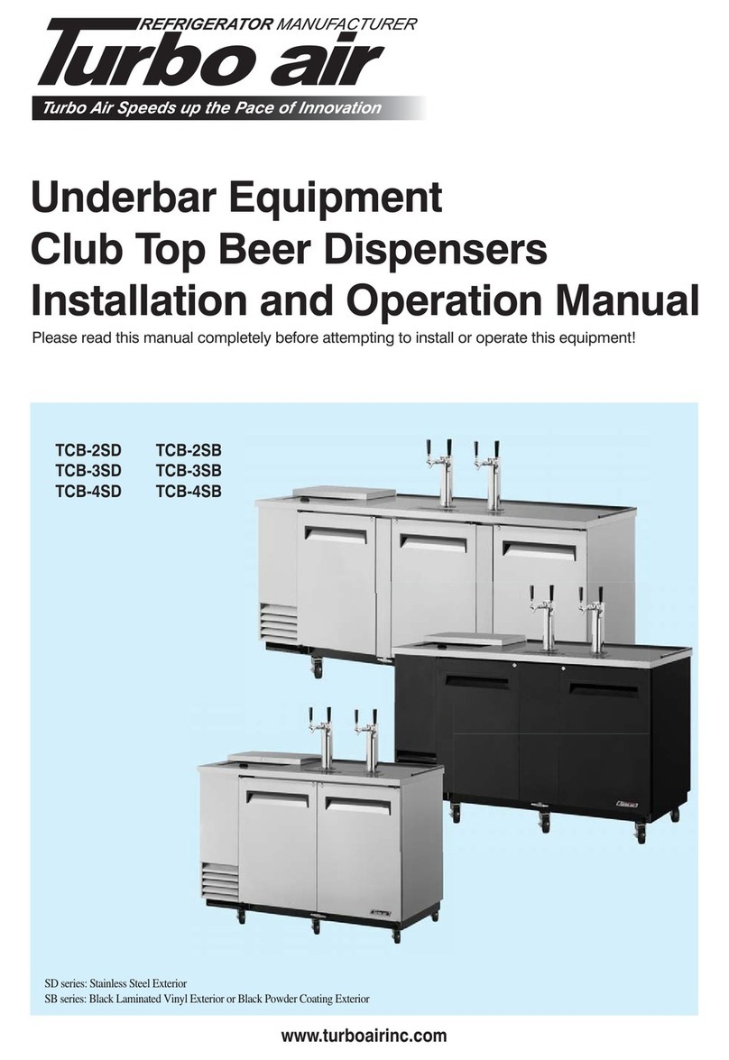 Turboair TCB-2SD Installation and operation manual
