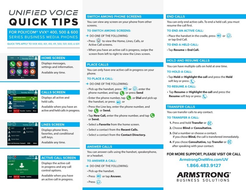Armstrong POLYCOM VVX 400 Series User manual