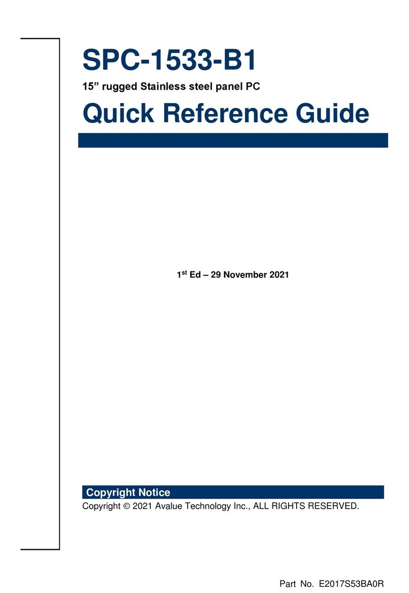 Avalue Technology SPC-1533-B1 Quick reference guide