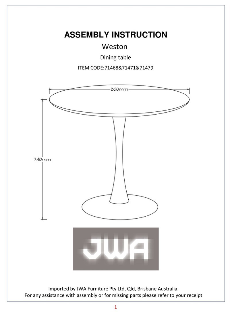 JWA Weston 71468 Assembly instruction JWA Weston 71468 Assembly instruction