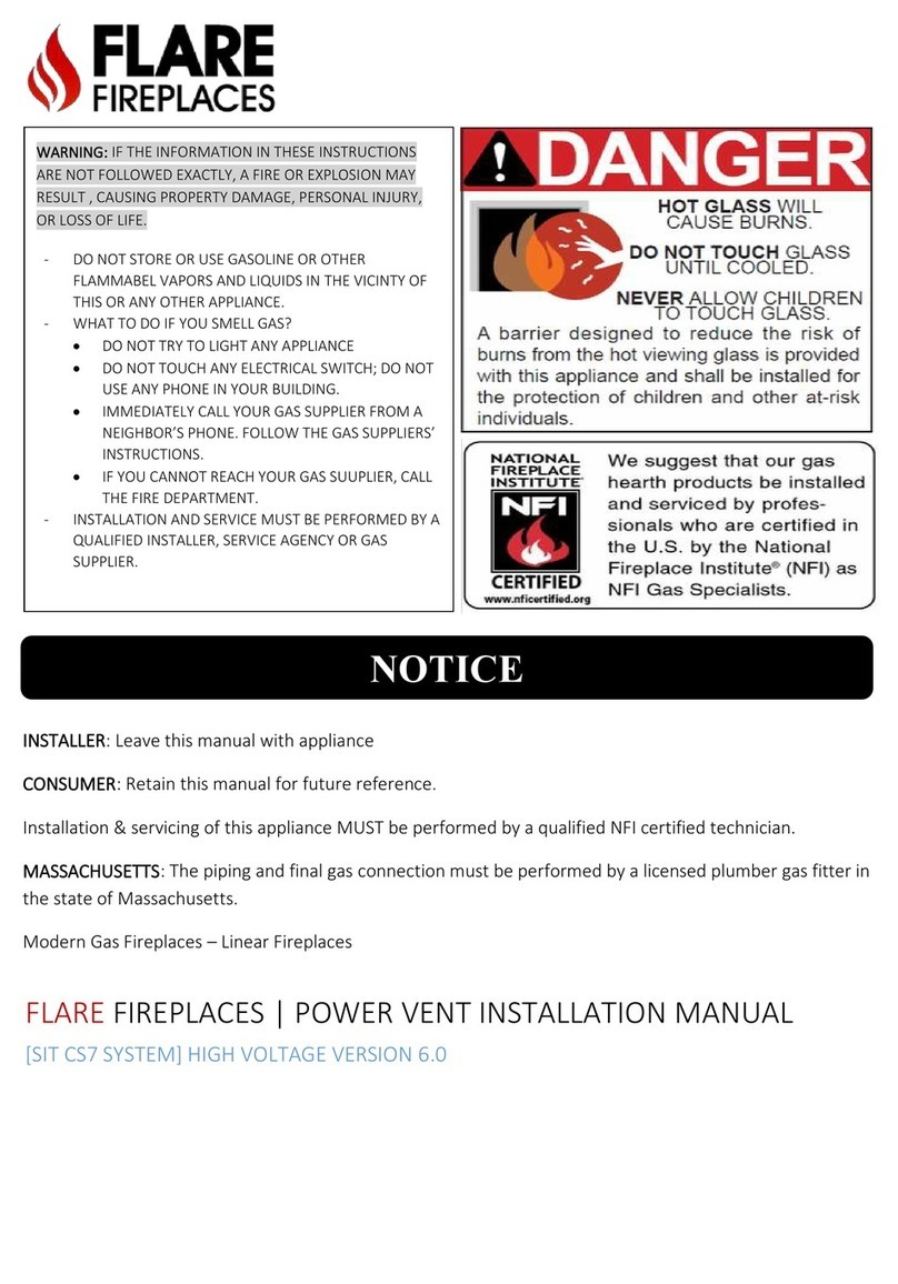 Flare Fireplaces Flare Front 30-100" installation manual