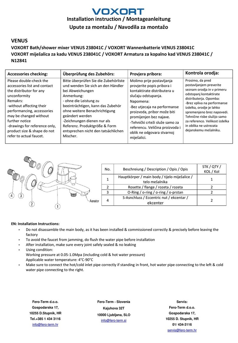 VOXORT VENUS 238041C Installation instruction