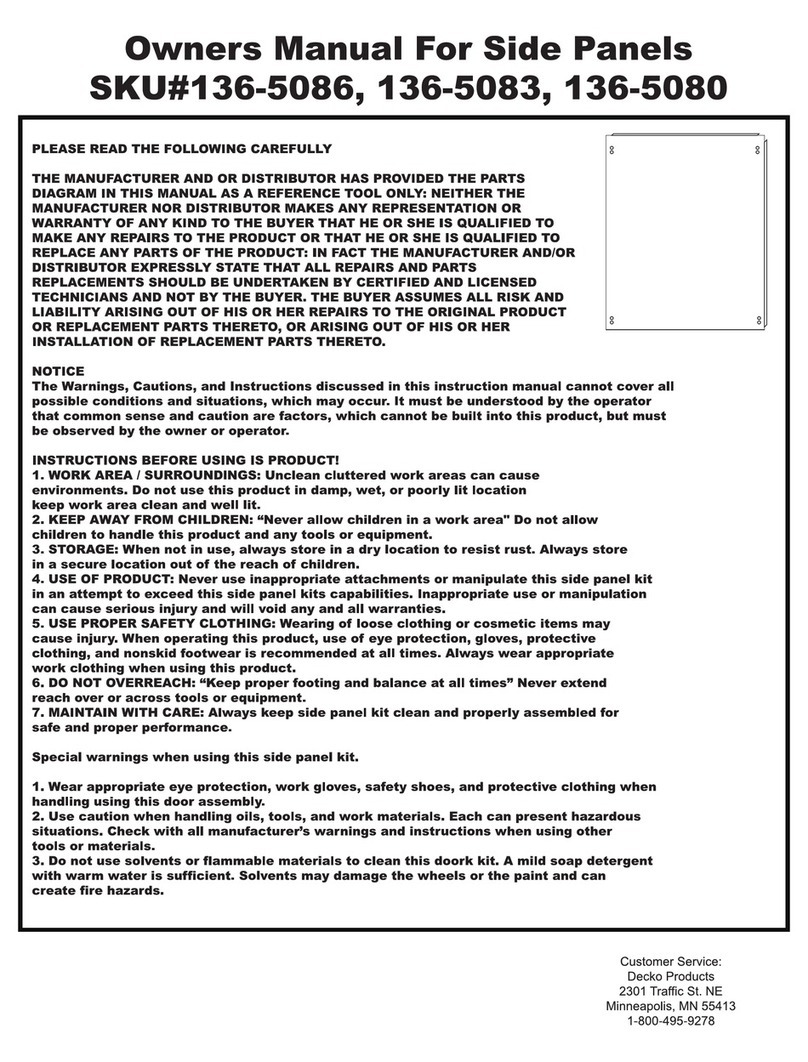 Decko 136-5086 owner's manual