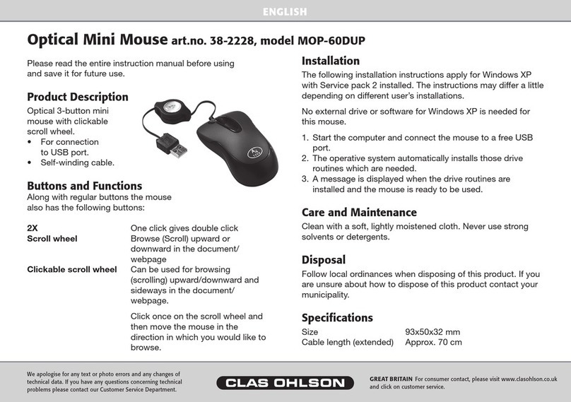 Clas Ohlson MOP-60DUP quick start guide