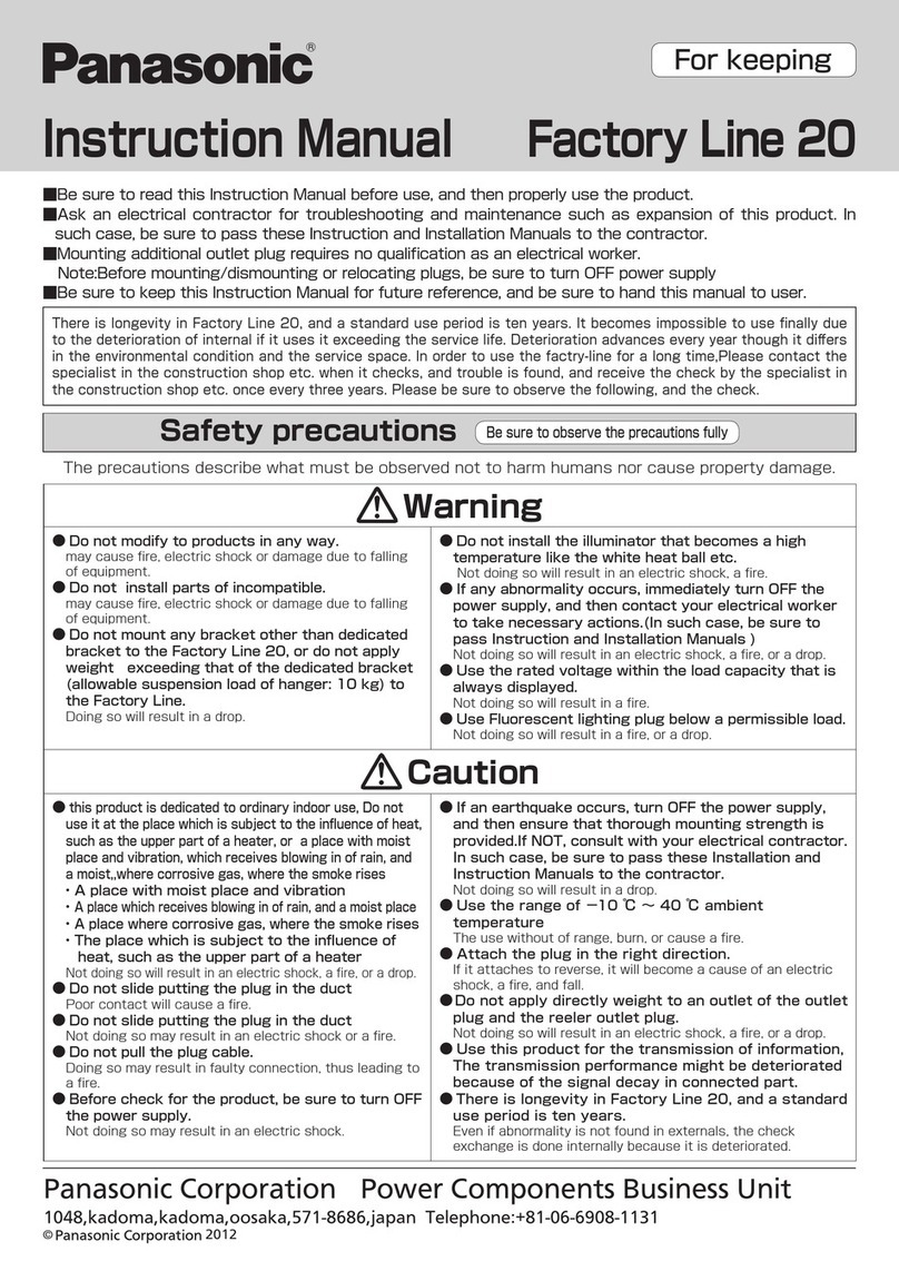 Panasonic Factory Line 20 instruction manual