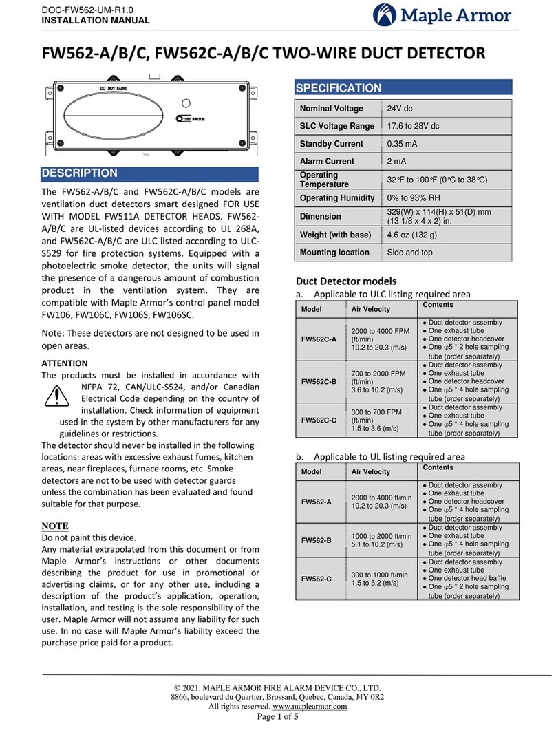 Maple Armor FW562-A instruction manual