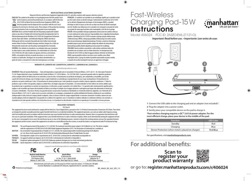 Manhattan 406024 User manual Manhattan 406024 User manual