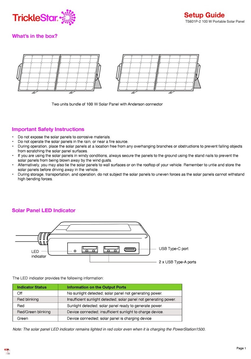 TrickleStar TS601P-2 100 W Setup guide TrickleStar TS601P-2 100 W Setup guide