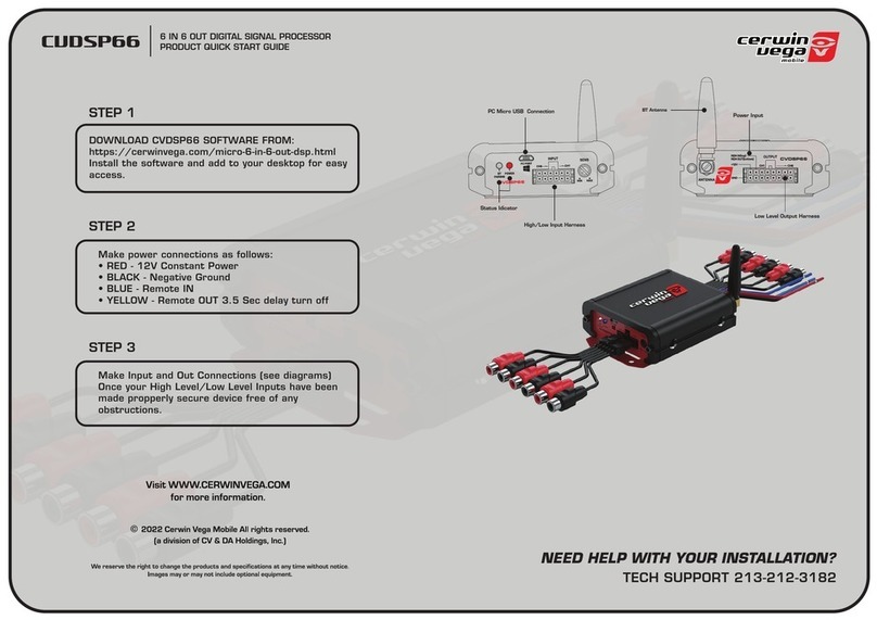 Cerwin-Vega CVDSP66 quick start guide