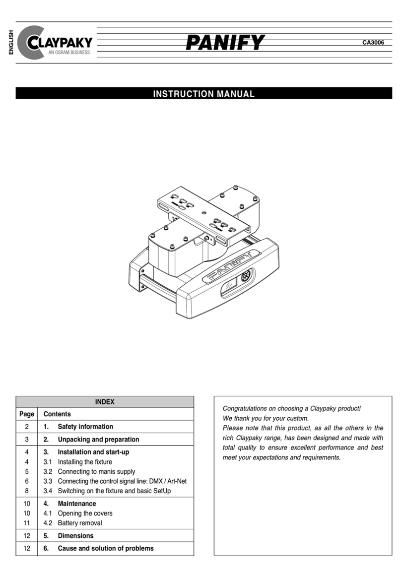 Claypaky PANIFY instruction manual