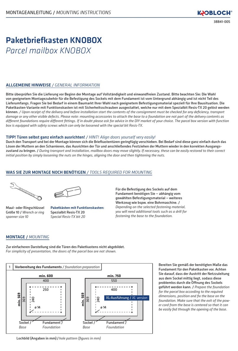 KNOBLOCH KNOBOX Mounting instructions KNOBLOCH KNOBOX Mounting instructions