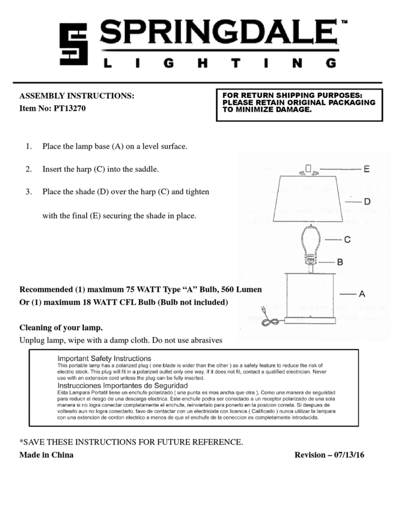 Springdale Lighting PT13270 Assembly instructions