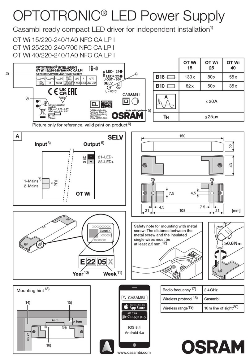 Osram OPTOTRONIC OT Wi 15 manual