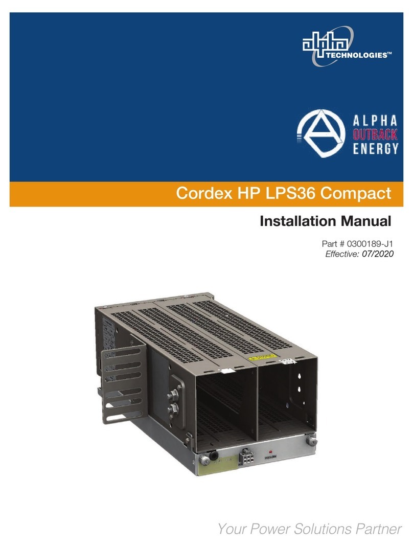 Alpha Technologies ALPHA OUTBACK ENERGY Cordex HP LPS36 Compact installation manual
