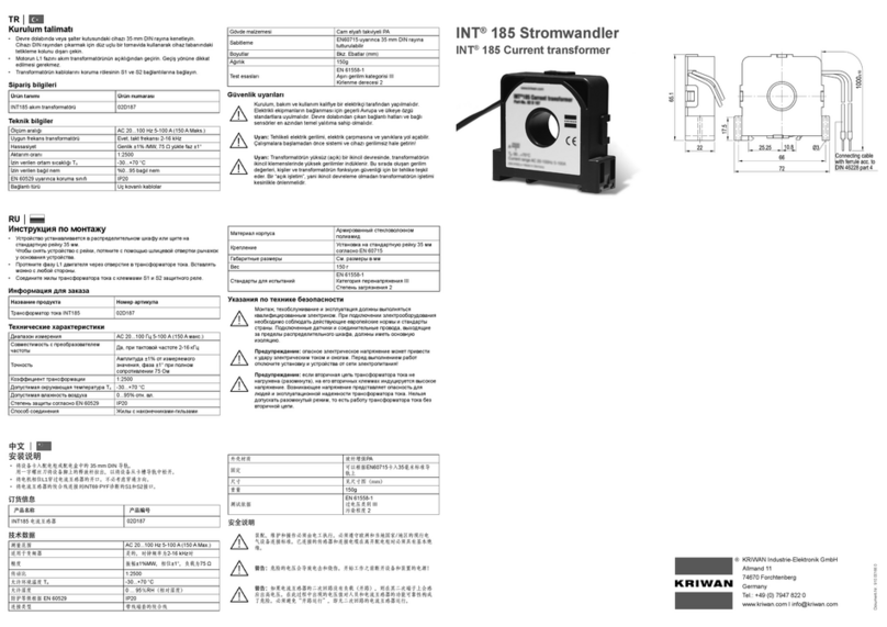 KRIWAN INT 185 installation instructions