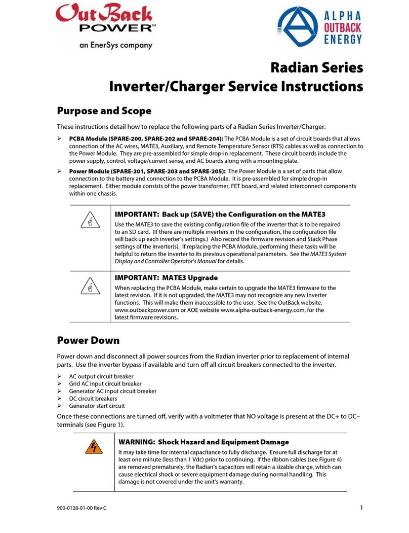 EnerSys OutBack Power ALPHA OUTBACK ENERGY Radian... Service instructions