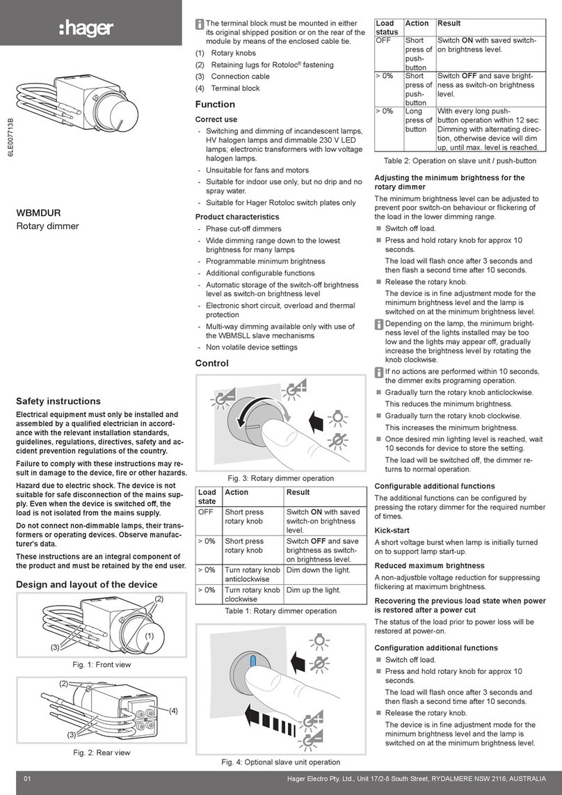 hager WBMDUR User manual