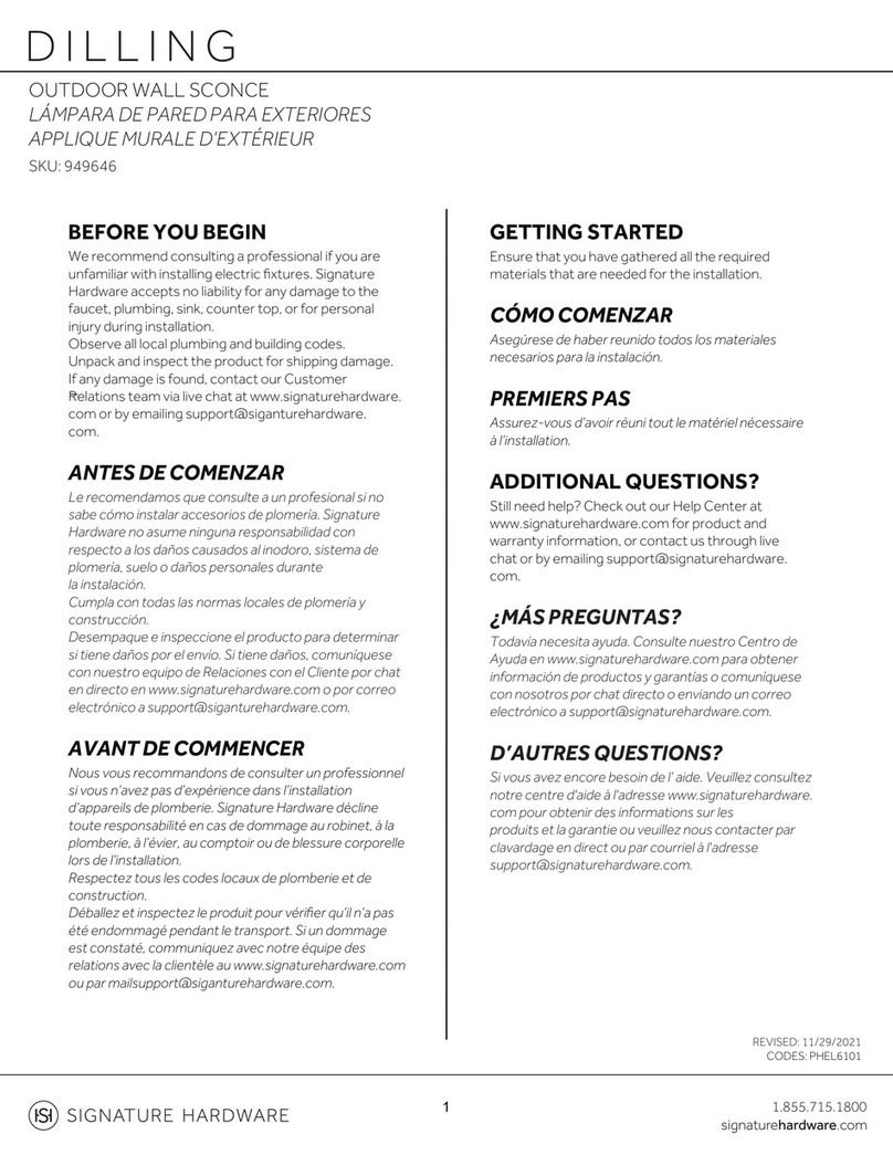 Signature Hardware DILLING User manual