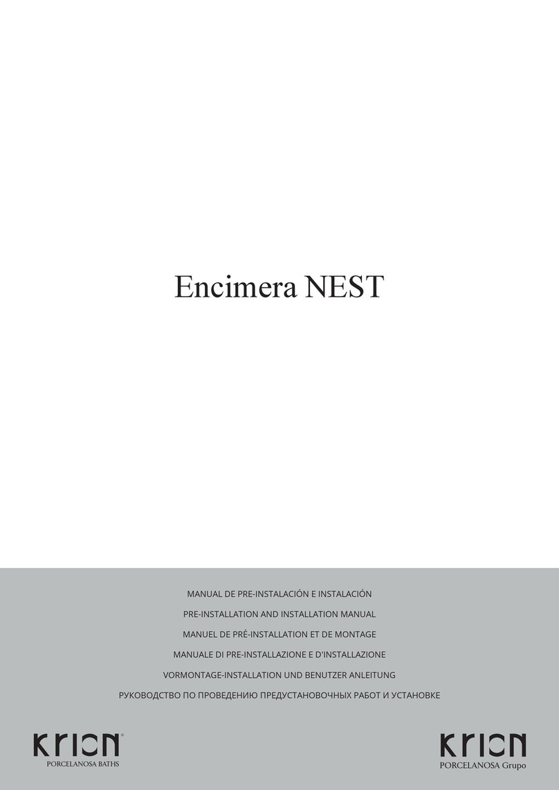 Porcelanosa KRION NEST0 PRE-INSTALLATION AND INSTALLATION MANUAL