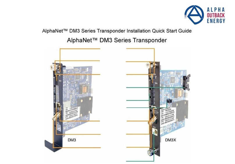 Alpha Outback Energy AlphaNet DM3 Series Installation & quick start guide