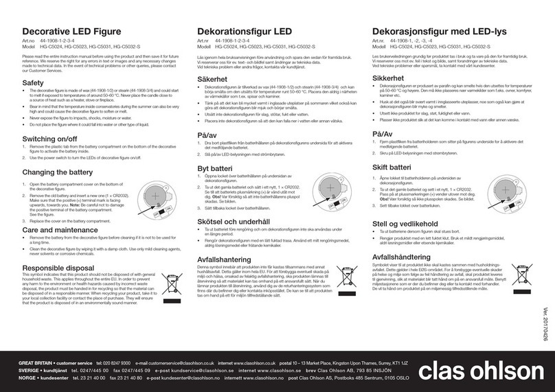 Clas Ohlson HG-C5024 User manual Clas Ohlson HG-C5024 User manual