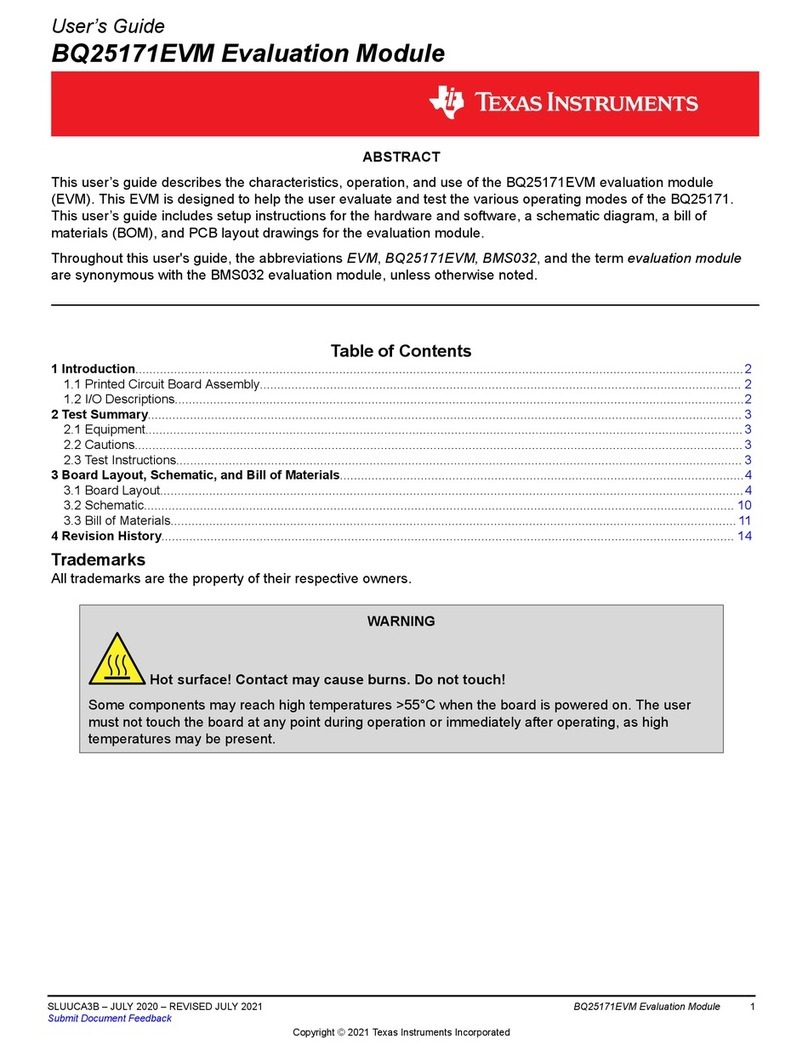 Texas Instruments BQ25171EVM user guide