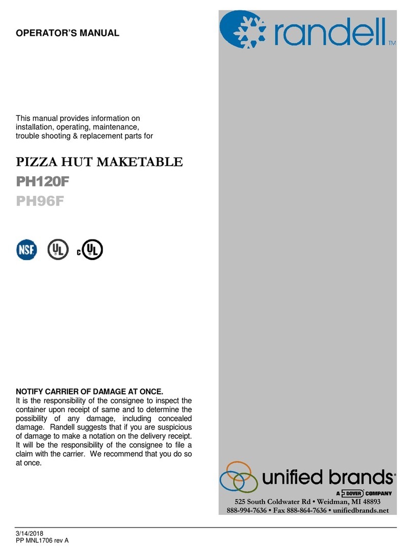 Dover Unified Brands Randell PH120F Operator's manual