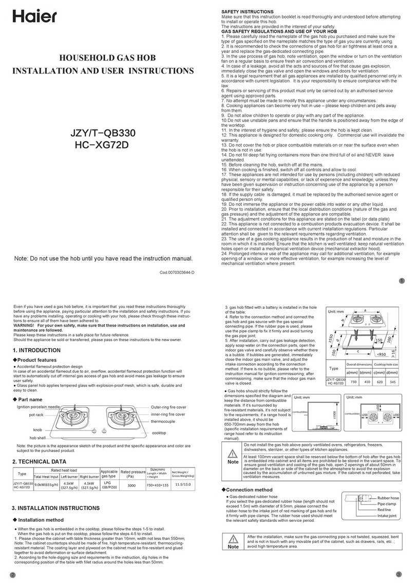 Haier HC-XG72D User manual Haier HC-XG72D User manual