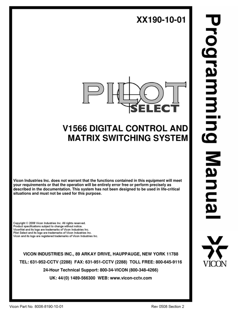 Vicon Pilot Select V1566 Programming manual